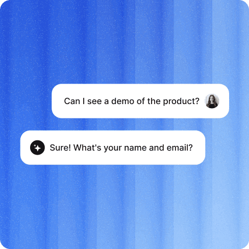 Prospect asks to see a demo of the product; the AI sales agent replies instantly